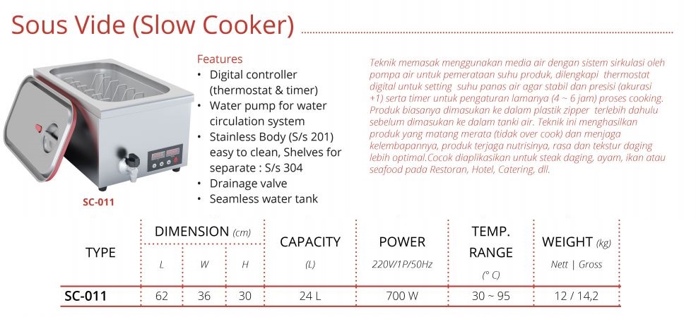 Sous Vide (Slow Cooker) GETRA SC-011